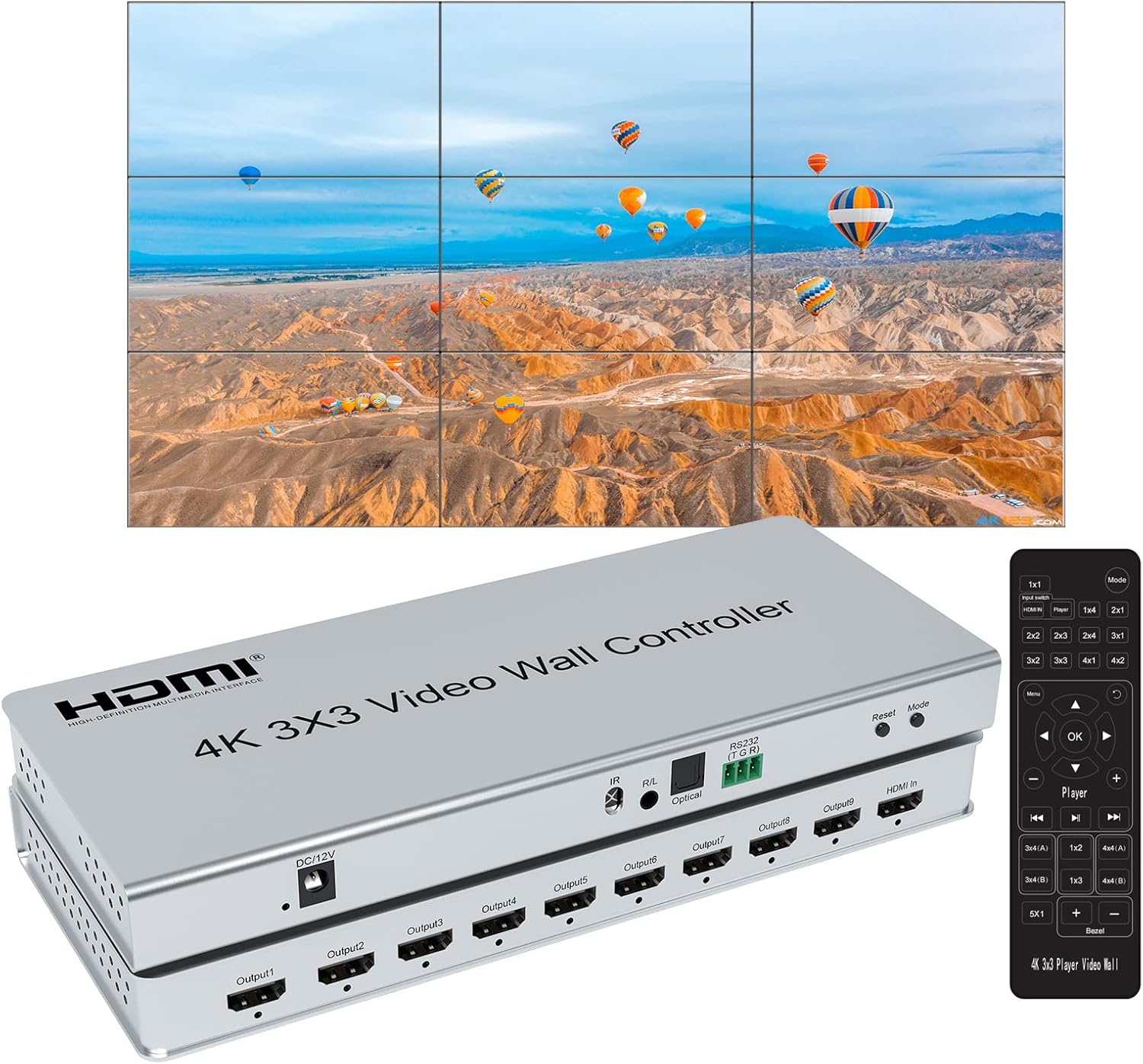Home Cinema Video Processor - 4K 3x3 HDMI Video Wall Controller