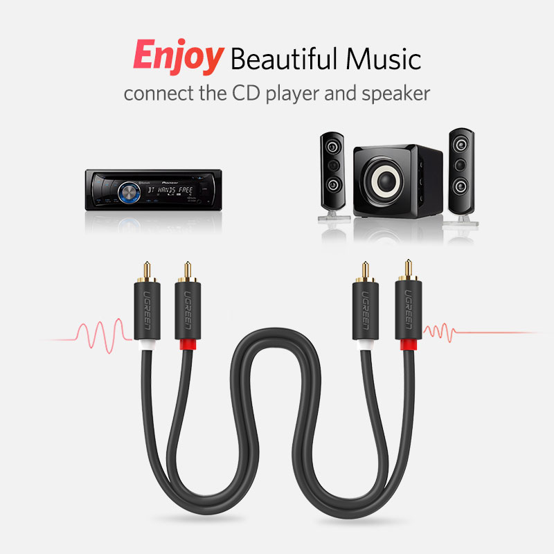 UGREEN 2RCA to 2 RCA Male to M - Home Cinema Beamer ulasan dan harga
