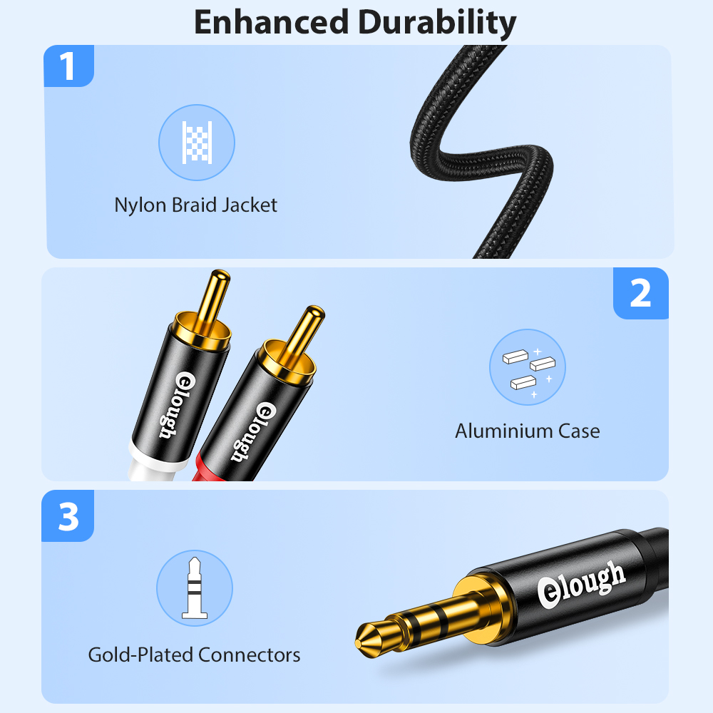 Elough RCA Cable AUX RCA Speak - Home Cinema Beamer ulasan dan harga
