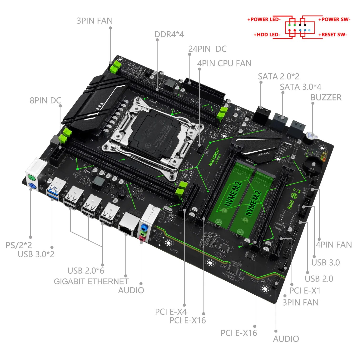 MACHINIST E5 MR9A V1.0 X99 Mot - Home Cinema Video Processor ulasan dan harga