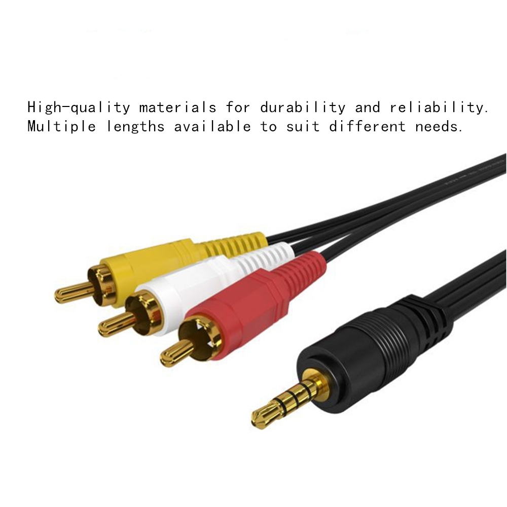 3.5mm to 3 RCA Audio Video Cab - Home Cinema Beamer ulasan dan harga
