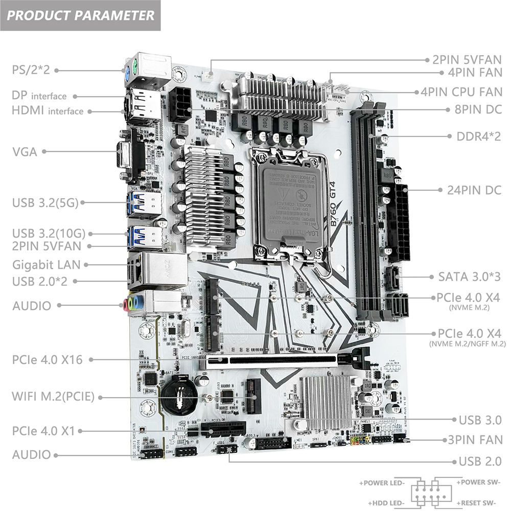 MACHINIST B760 GT4 DDR4 Mother - Home Cinema Video Processor ulasan dan harga