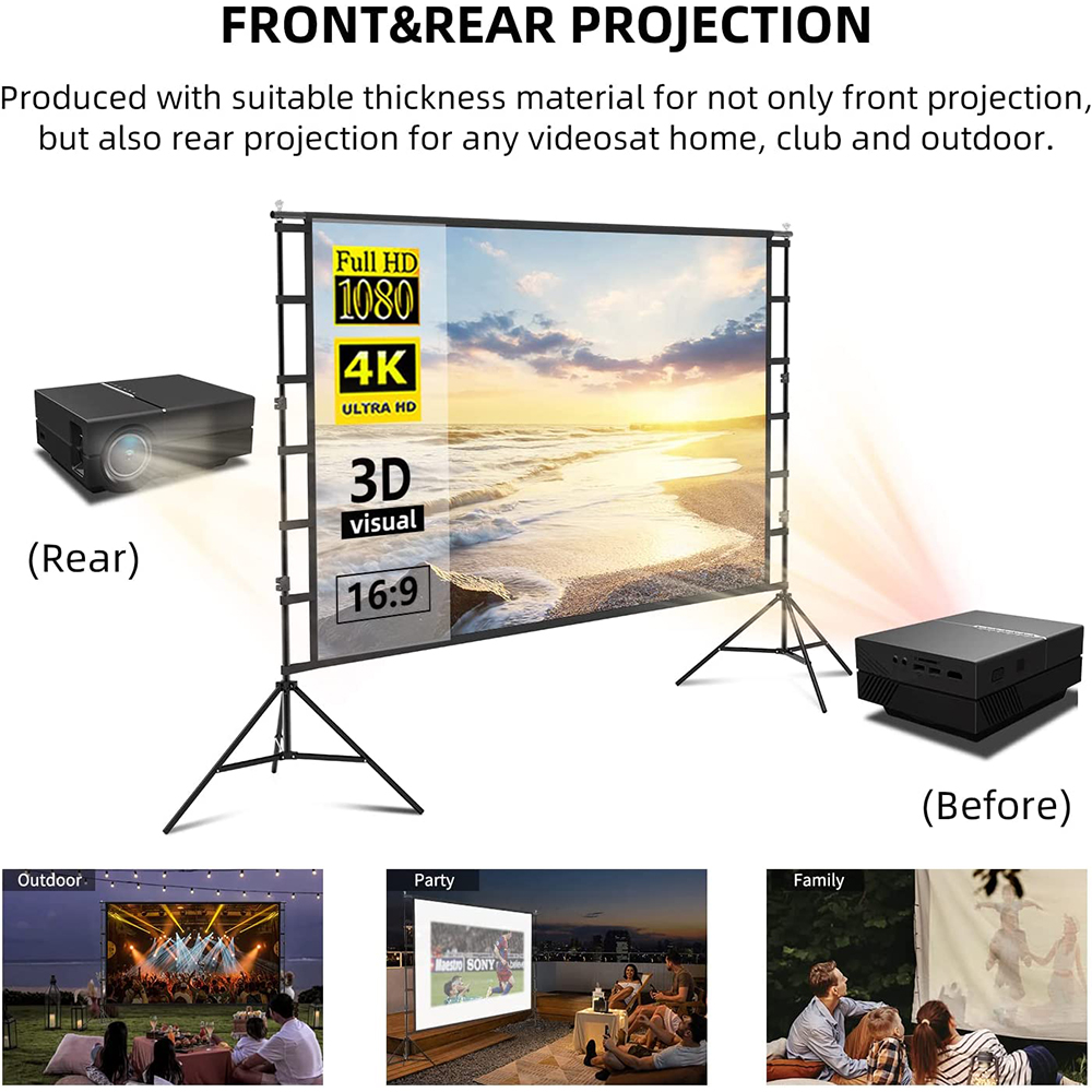 VEIDADZ Projector Screen With  - Home Cinema Rack ulasan dan harga
