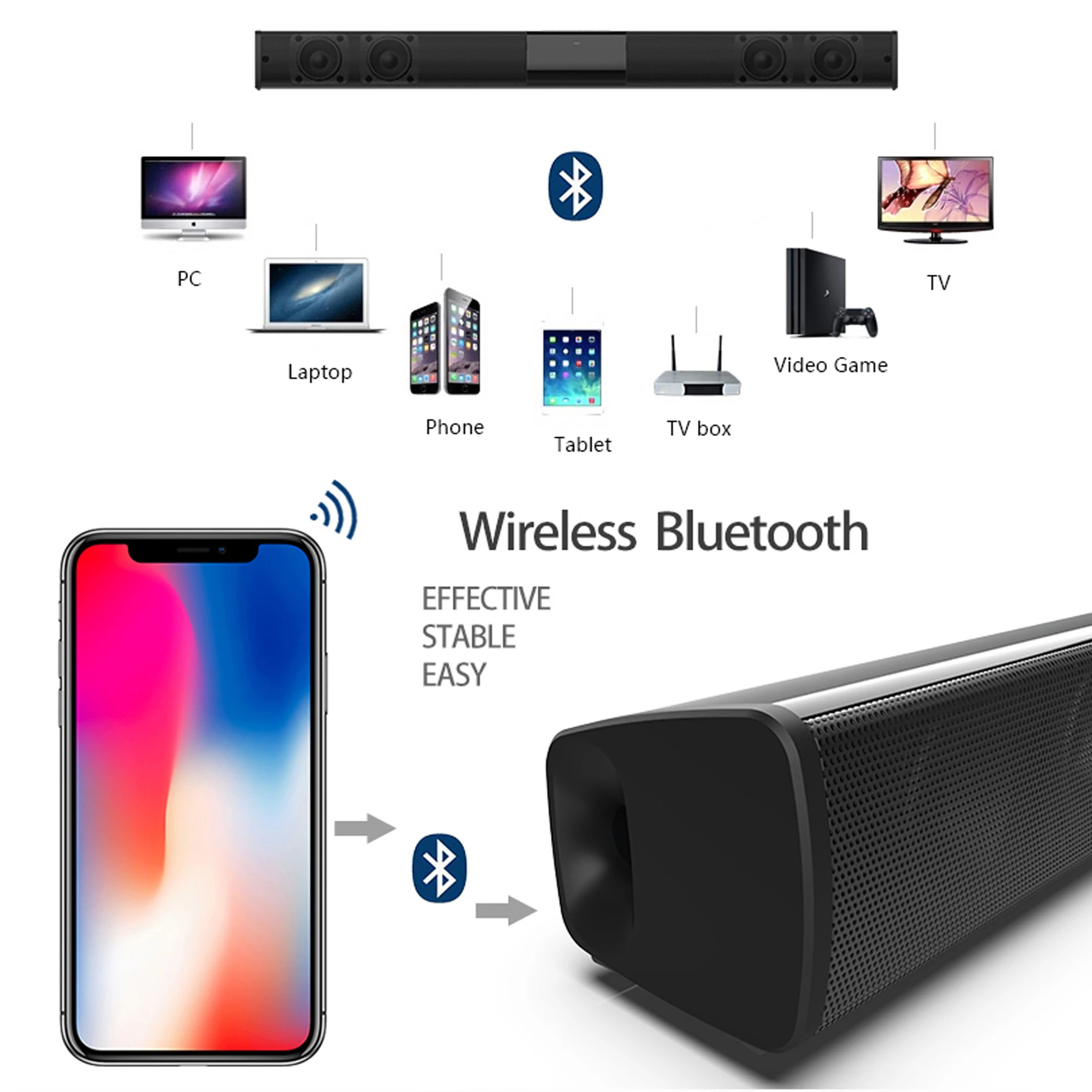 40W High Power Soundbar for TV - Home Cinema Audio System ulasan dan harga