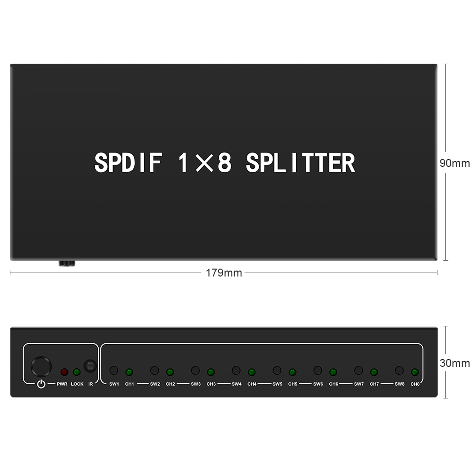 Optical Audio Splitter,1 in 8  - Home Cinema Beamer ulasan dan harga