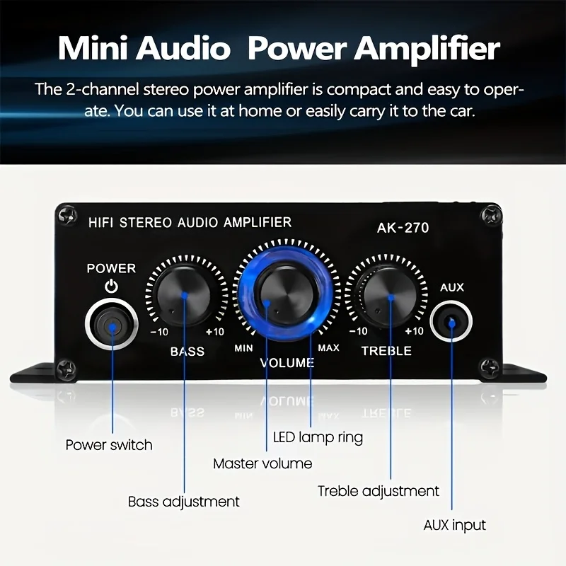 AK-270 400W Mini Power Amplifi - Home Cinema Audio System ulasan dan harga